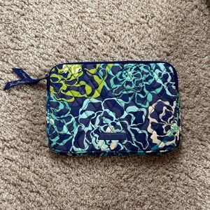 Vera Bradley Navy and Lime Patterned Pouch